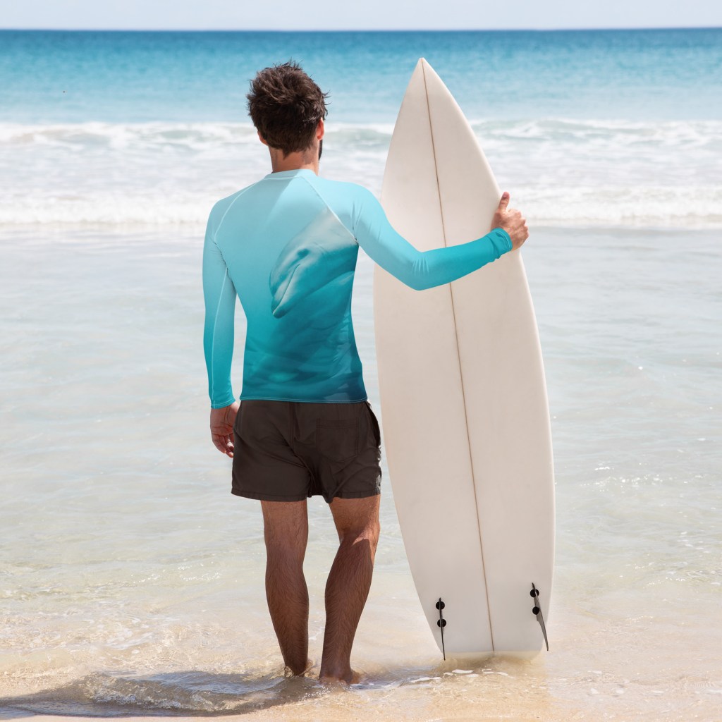 Dolphin Eyes Men's Rash Guard for Surf, Freediving, Wild Swimming, SUP, Wing Foiling, and all active Water Sports