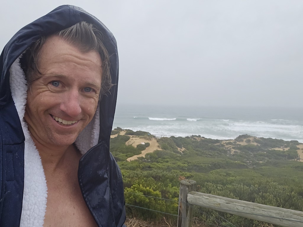 Cold Water Immersion Swim Parka Waterproof Poncho Portsea Mornington Peninsula Victoria